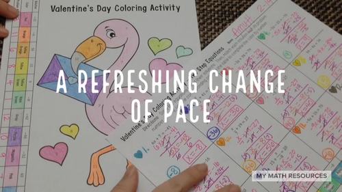 Two Step Equations - Middle School Math Valentine's Day Coloring Activity