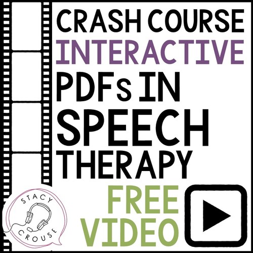 Preview of Using Interactive PDFs Crash Course for Teletherapy and Speech Therapy