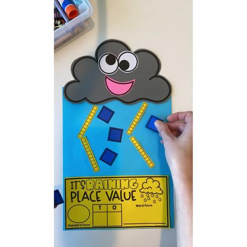 Spring Craft Clouds Weather April Math Place Value Activity ...