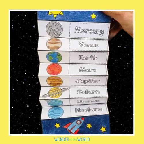 Solar system planets foldable sequencing activity space science cut and ...