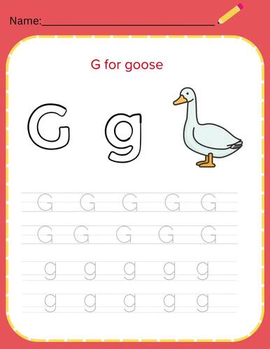 A - Z alphabet letter tracing practice worksheets / uppercase and lowercase