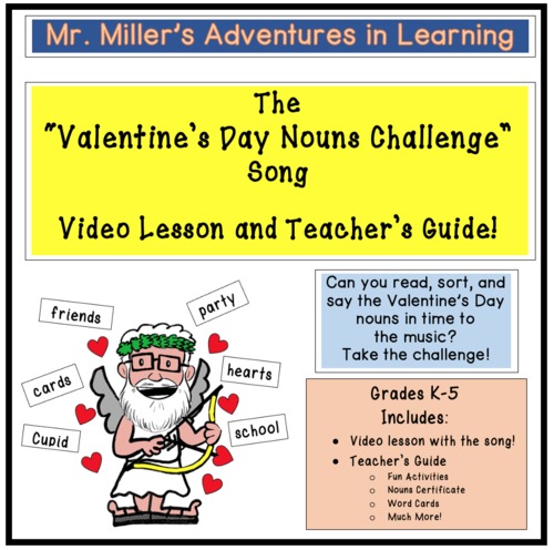 Preview of Valentine's Day Nouns Challenge Song Video