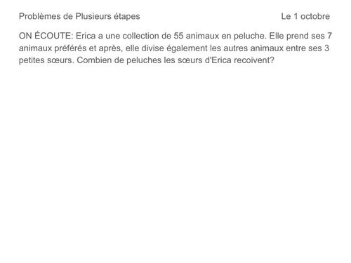 Preview of Problèmes de mots à plusieurs étapes - French multi-step word problems