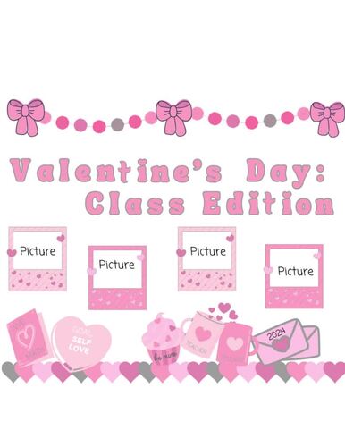 Valentine's Day Bulletin Board Decor/ Letters/ Student Activity Picture ...