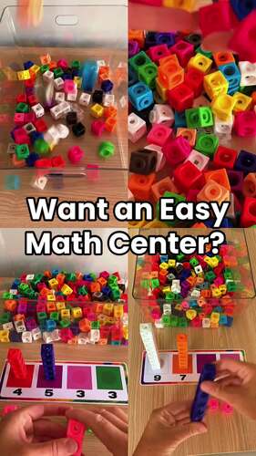 Snap Cubes Tower building, Math Center counting activity - Unifix and ...