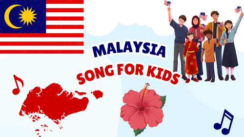 Preview of Malaysia Song for Kids | Country Study Video, MP3 & Lyrics PDF