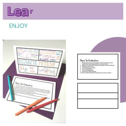 First Day Name Tent One Pagers by Spark Creativity TPT
