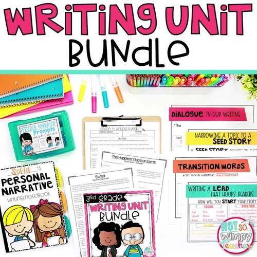 Personal Narrative Writing Unit with Anchor Charts & Lesson Plans 3rd GRADE