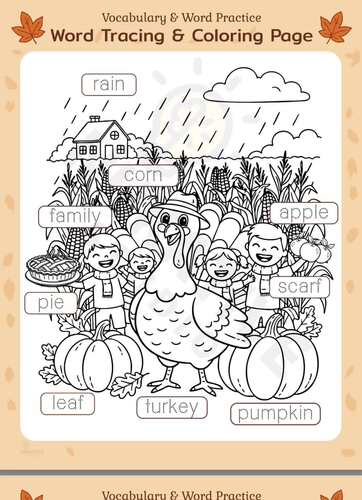 Fun November ESL Pack for Young Learners – No Prep Worksheets (K–3).