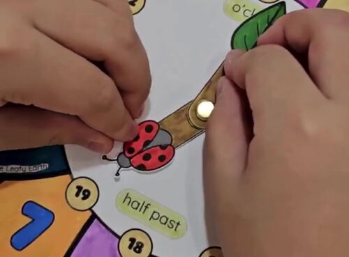 Paper Clock Math Craft, Build a Clock, Telling Time, Flower Paper ...