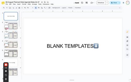Daily Agenda Google Slides Editable Templates 2026-2027 Attendance ...