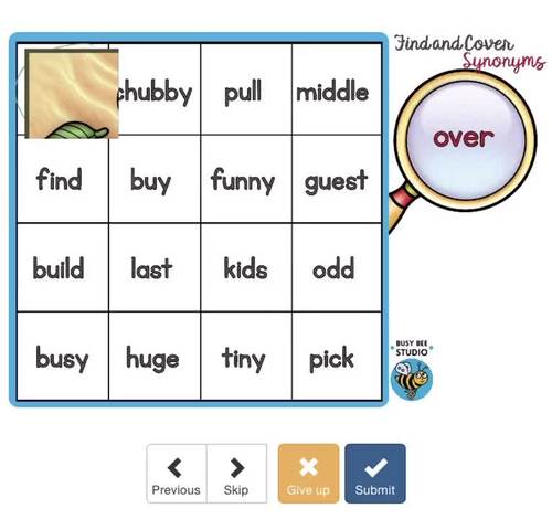Synonyms Boom Cards Synonyms Puzzles by Busy Bee Studio TPT