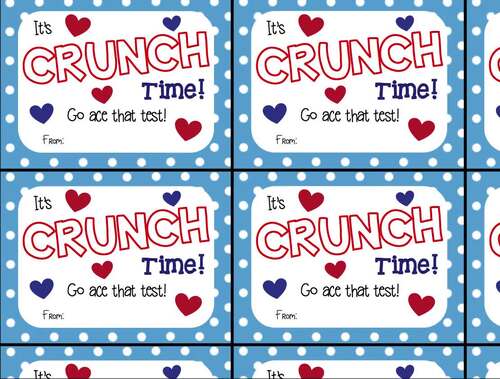 “It’s Crunch Time!” Testing Motivation Treat Tags | Fun Test Prep ...