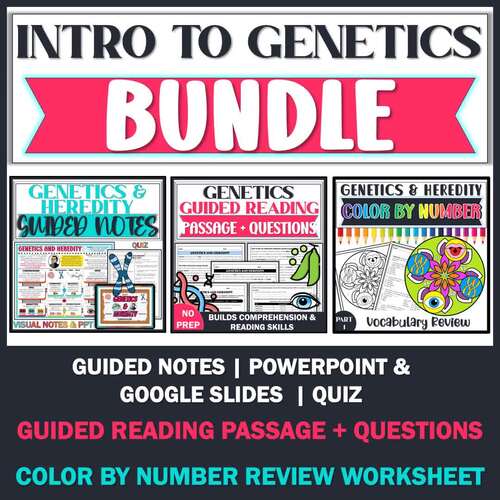 Intro to Genetics and Heredity Worksheets & Activities Bundle + Notes ...