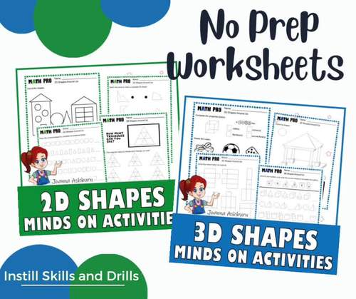 2D And 3D Shapes Math Lesson And Differentiated Practice Worksheets BUNDLE