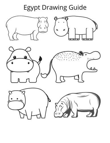 Art Sub Plan Egypt Animal Coloring Pages Landscape Drawing Guide