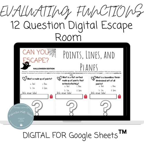 Evaluating Functions Escape Room by Midwestern Math Teacher | TPT