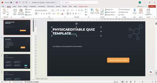Editable PowerPoint Quiz Template | Interactive Multiple Choice Activity