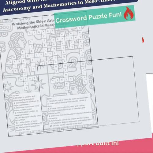 Maya Aztec Astronomy Activities | Ancient Math & Calendars | Puzzle Pack