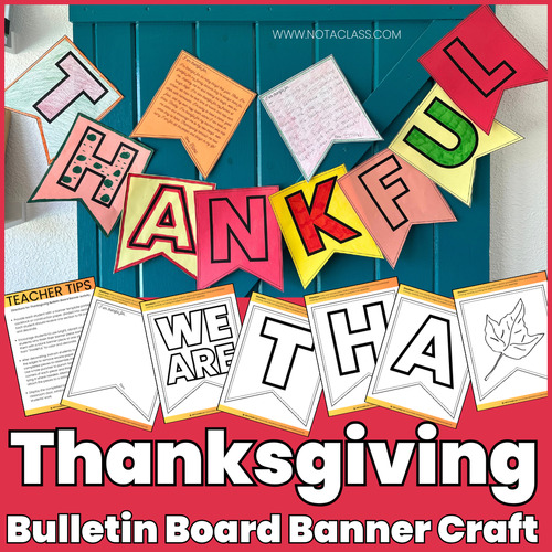 Thankful Writing Activity & Thanksgiving Bulletin Board Banner Craft ...