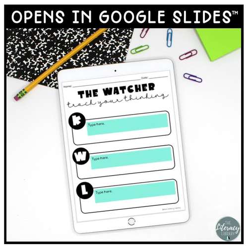 The Watcher Book Companion Activities by The Literacy Library | TPT