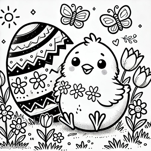 Preview of Coloring sheet baby chick