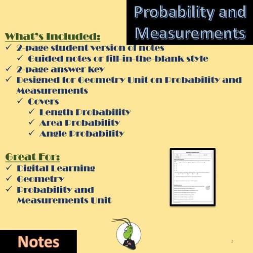 Geometric Probability Geo Guided Notes Probability and Measurement
