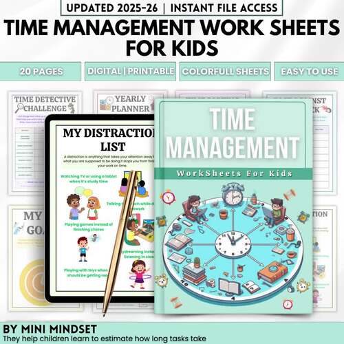 Time Management Worksheets for Kids | Executive Functioning & SEL Planning