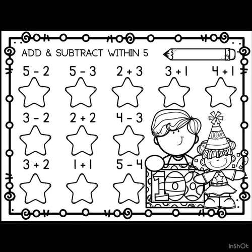 Kindergarten Addition and Subtraction Worksheets | 100th Day of School Math