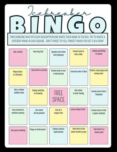 Get To Know You Icebreaker BINGO by Homeschooling At The Beach | TPT