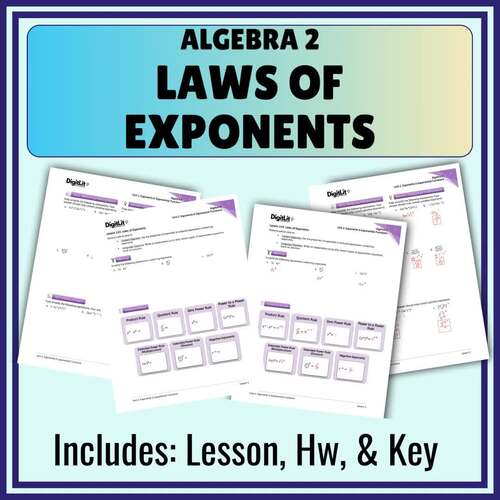 Laws of Exponents Guided Notes, Worksheets, Homework 10th-12th Grade ...