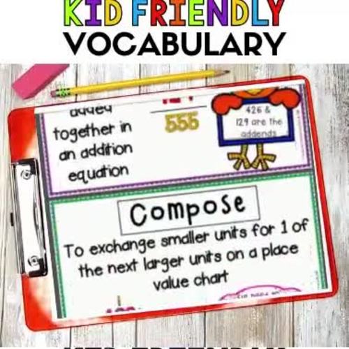 Math Word Wall 4th Grade Engage NY Module 1 by Setting the Standard