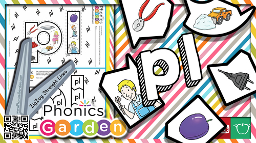 Preview of PL | Letter Blend Puzzle | Streaming Video | Cut & Paste | Phonics Garden