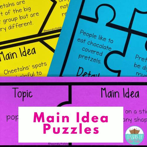 Main Idea Activity Puzzle by Lessons By The Lake | TPT