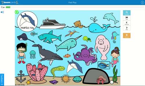 [A] MATCHING Picture Hunt Boom Cards™ | Ocean (With Audio) by Ever Joyful