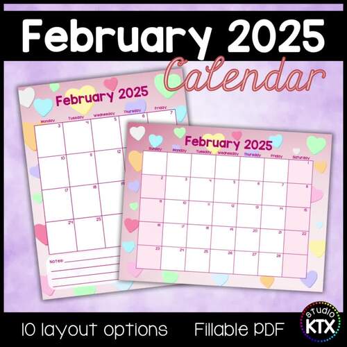 Editable February 2025 Parent Communication Calendar Monthly Teacher