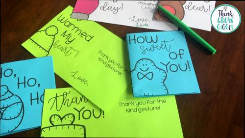 Christmas Thank You Cards Holiday Notes To Parents Students From the ...