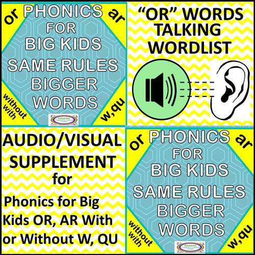 Preview of "Talking Words (OR)" audiovisual-Phonics for Big Kids WOR, WAR Words