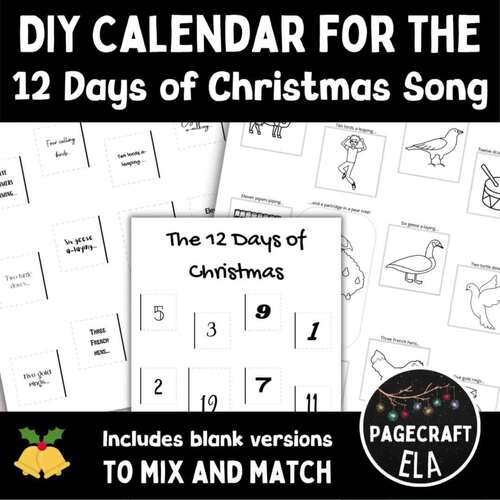 12 Days of Christmas DIY Calendar Craftivity – Printable Holiday Project