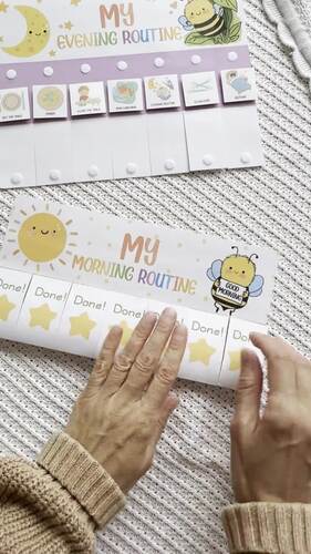 Editable Routine Flip Chart, Toddler Routine Chart Daily Chore Chart for Kids