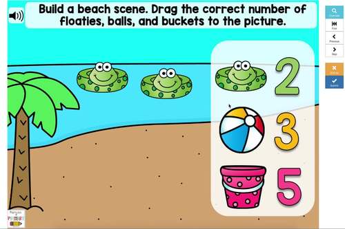 digital beach math literacy activities distance learning boom cards