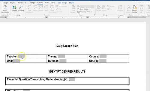 Lesson Plan - Instructions