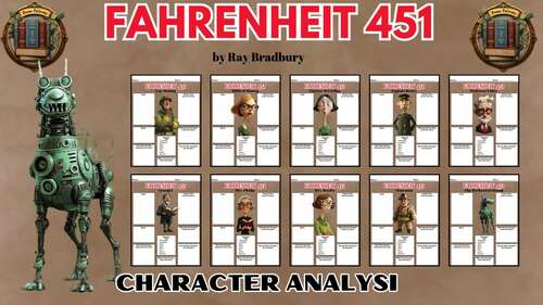 FAHRENHEIT 451 by Ray Bradbury Character Analysis Worksheets by Prose