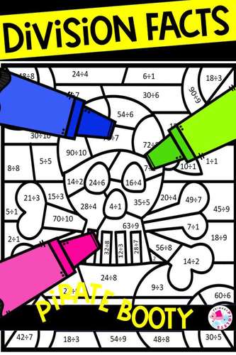 Color by Code PIRATES SUMMER Color by Number Division Coloring Pages