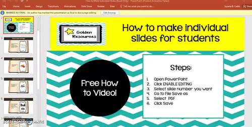Preview of Distance Learning: FREE tutorial: How to make individual student slides!