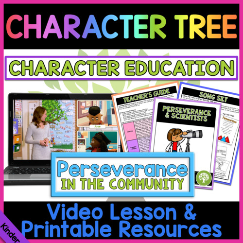 Preview of Perseverance & Scientists 3 of 4 | Character Education for Kindergarten