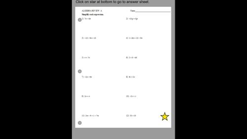 Algebra Review #1, for Smart Boards. by Smart Math Mart | TPT