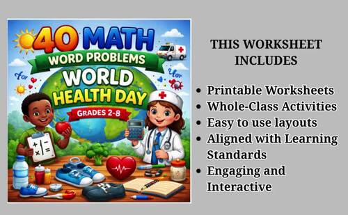 40 World Health Day Math Word Problems | Grades 2-8 | Printable Worksheets