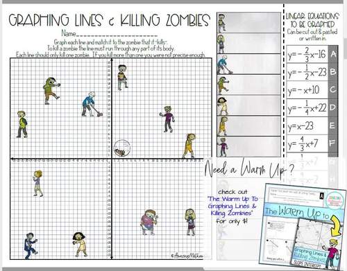 Graphing Lines and Killing Zombies ~ Graphing in Slope Intercept Form  Activity