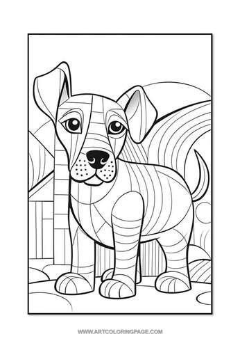Dog Abstract Painting Easy Coloring Pages Vol. 5: Simple Strokes, Big Joy!